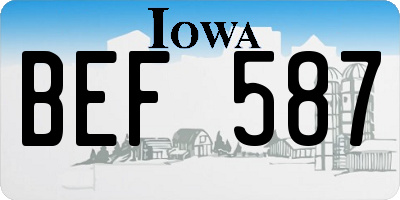 IA license plate BEF587