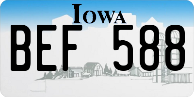 IA license plate BEF588