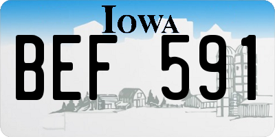 IA license plate BEF591