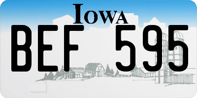 IA license plate BEF595