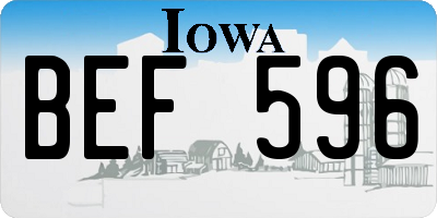IA license plate BEF596