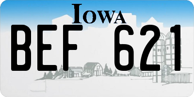 IA license plate BEF621