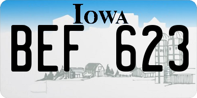 IA license plate BEF623