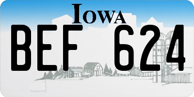 IA license plate BEF624