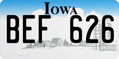 IA license plate BEF626