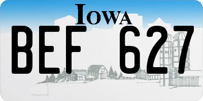 IA license plate BEF627