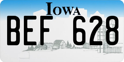 IA license plate BEF628