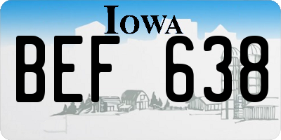 IA license plate BEF638