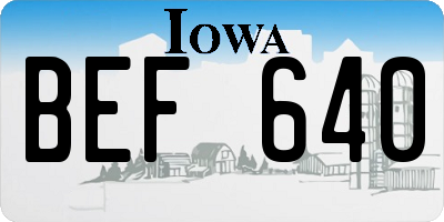 IA license plate BEF640