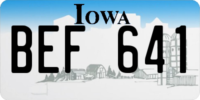 IA license plate BEF641