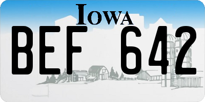 IA license plate BEF642