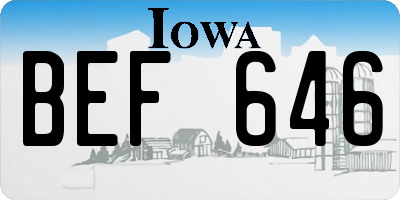 IA license plate BEF646