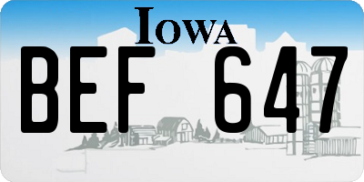 IA license plate BEF647