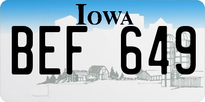 IA license plate BEF649