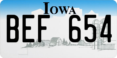 IA license plate BEF654