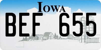 IA license plate BEF655