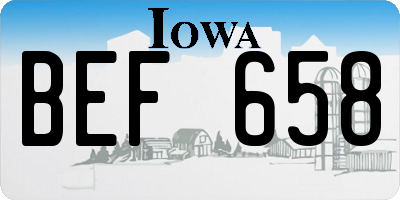 IA license plate BEF658