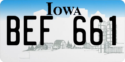 IA license plate BEF661