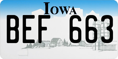 IA license plate BEF663