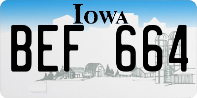 IA license plate BEF664