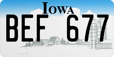 IA license plate BEF677