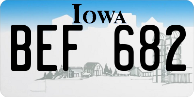 IA license plate BEF682