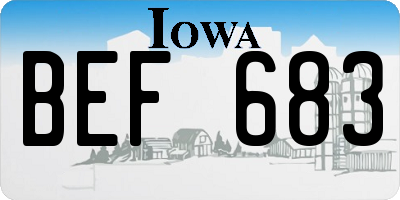 IA license plate BEF683