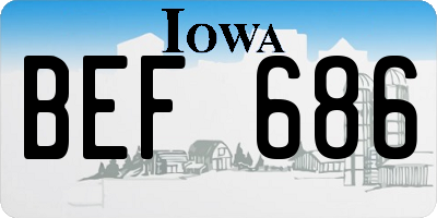 IA license plate BEF686