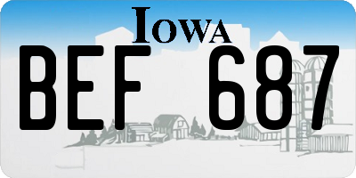 IA license plate BEF687