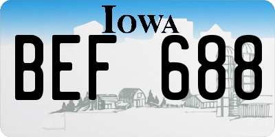 IA license plate BEF688