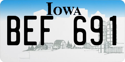 IA license plate BEF691