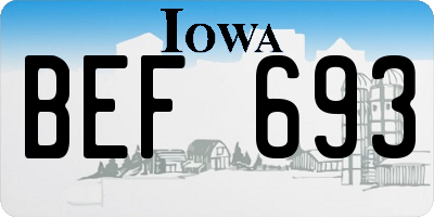 IA license plate BEF693