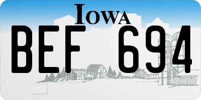 IA license plate BEF694