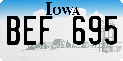 IA license plate BEF695