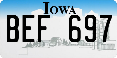 IA license plate BEF697