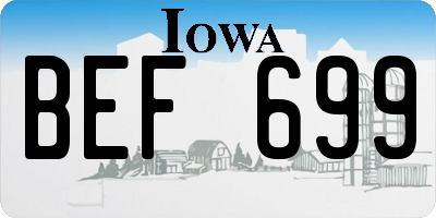 IA license plate BEF699