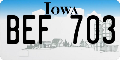 IA license plate BEF703