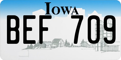 IA license plate BEF709