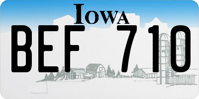 IA license plate BEF710