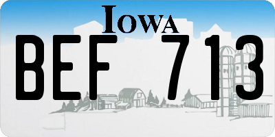 IA license plate BEF713
