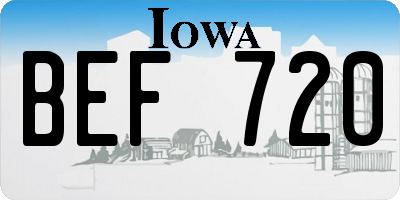 IA license plate BEF720