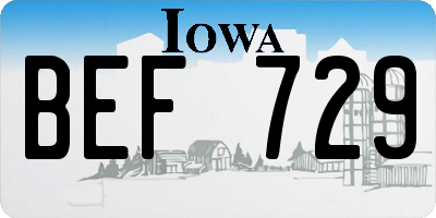 IA license plate BEF729