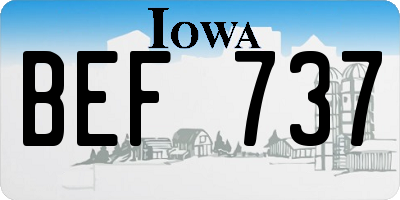 IA license plate BEF737