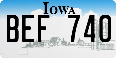 IA license plate BEF740