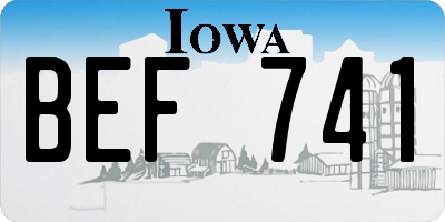 IA license plate BEF741