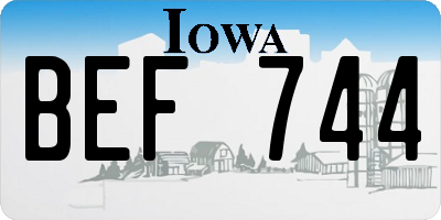 IA license plate BEF744