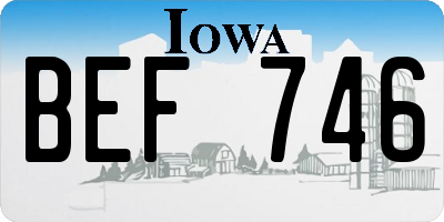 IA license plate BEF746