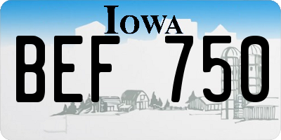 IA license plate BEF750