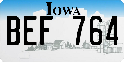 IA license plate BEF764