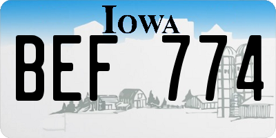 IA license plate BEF774
